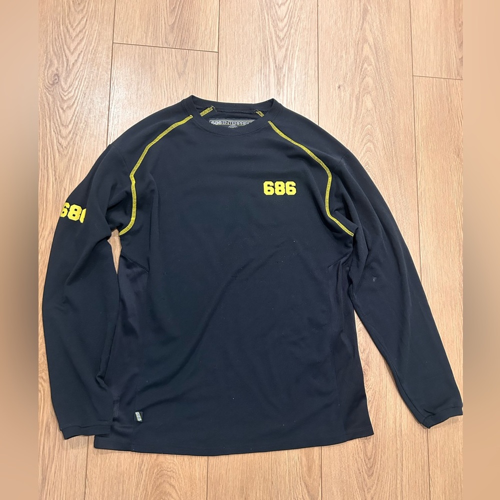 686 Snowboarding Shirt Mens L Outerwear Black Long Sleeve Double Sided Warm VTG